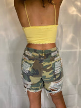 Load image into Gallery viewer, Peek a Boo Destroyed Shorts (Camouflage)
